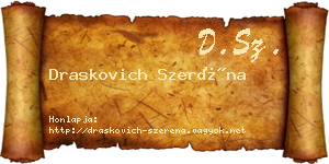 Draskovich Szeréna névjegykártya